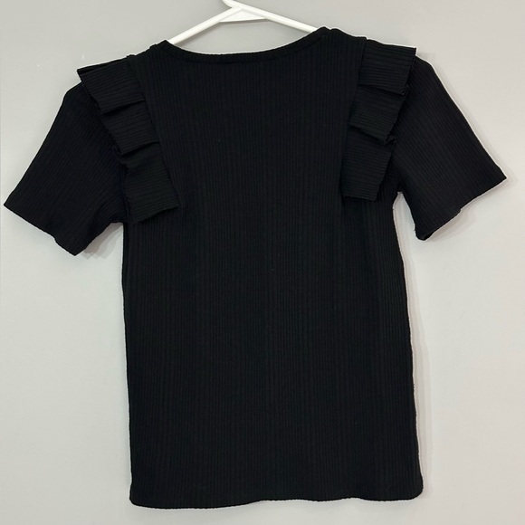 Zara: Women’s Short Sleeve Ruffle Top- Size Small - Picture 5 of 8